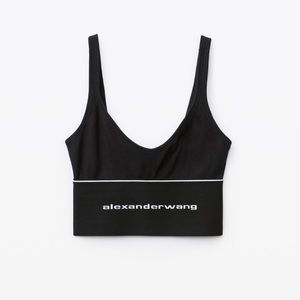 Alexander wang elastic logo crop top